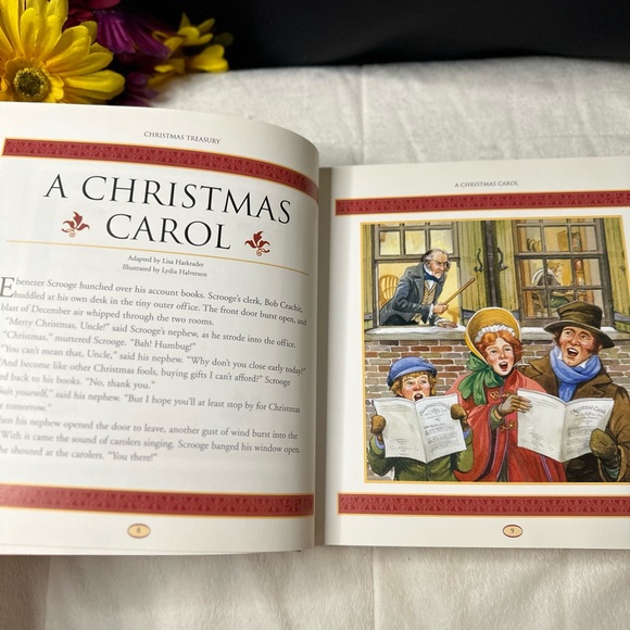 Christmas Treasury Family Classic Edition Tales Holiday Book Hardcover Gold Trim - Picture 3 of 8